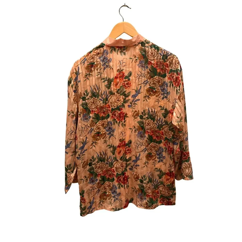 Victoria Secret Gold Label VTG Small Night Shirt Satin Pink Floral ‎ Pajamas